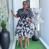 Print Shirt Plus Size A-Line Dress African Women's Wear