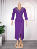 Plus Size African Women Elegant Studded Bodycon Dress