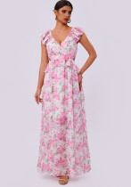 Women Summer Elegant Floral Print Maxi Dress