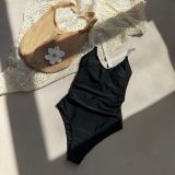 Solid Color Fashion Sexy One-Piece Swimsuit Women's Cross Strap Bathing Suit