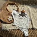 Women sexy solid five-pointed star one-piece swimwear
