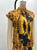 Women's Short Sleeve Turndown Collar Plus Size Print Shirt Casual Shorts African Fashion Loose Two-Piece Set