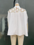 Summer Career Shirt Loose Mesh Off-Shoulder Women's Blouse