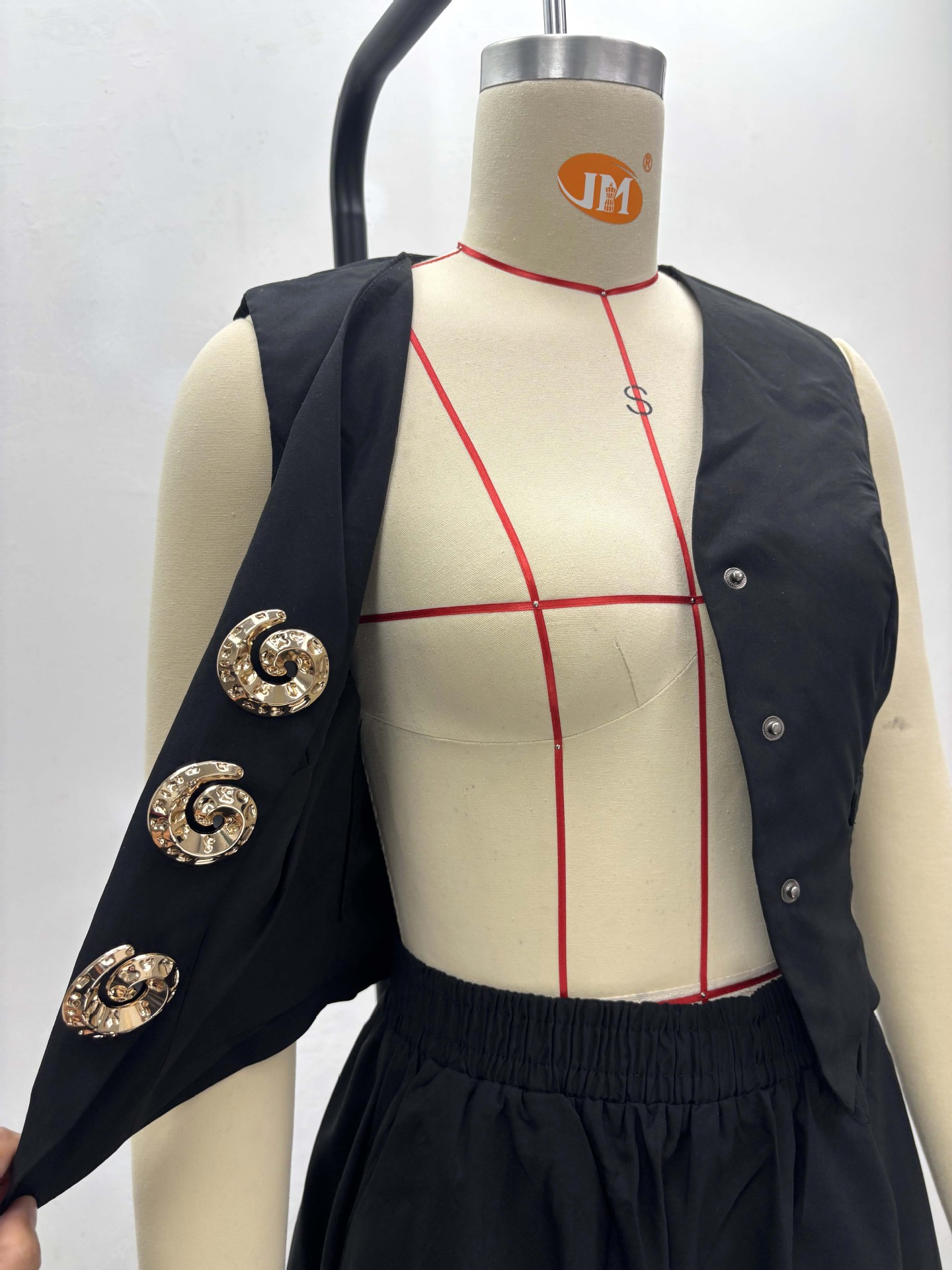 Women's Sleeveless Vest V-Neck Button Top African Chic Elegant Long Skirt Two-Piece Set