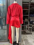 Women's Fashion Sexy Hollow-out Ribbon Patchwork Irregular Bodycon Dress