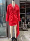 Women's Fashion Sexy Hollow-out Ribbon Patchwork Irregular Bodycon Dress