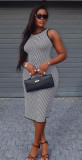 Women Colorblock Striped Summer Maxi Sleeveless Sundress