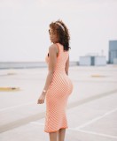 Women Colorblock Striped Summer Maxi Sleeveless Sundress
