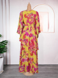 Plus Size  African Women's Floral Print Long Dress