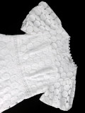 Africa Plus Size Round Neck Lace Puff Sleeve High Waist A-Line Formal Party Evening Gown