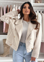 Solid Color Long Sleeve Puff Short Jacket