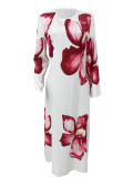 Autumn/Winter Loose Long Sleeve Printed Long Dress