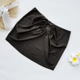 Solid Color One-Shoulder Hollow Sexy Triangle One-Piece Swimsuit