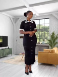 Women's Summer Round Neck Knit Midi Dress