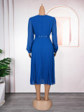 Chic Career Slim Waist Pleated A-Line Chiffon Dress