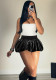 Solid Color Mini Pleated Bubble Skirt