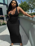 Women's U-Neck Halter Neck Tight Fitting Dress
