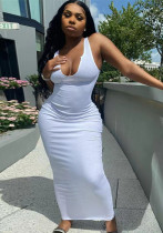 Women's U-Neck Halter Neck Tight Fitting Dress