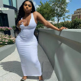 Women's U-Neck Halter Neck Tight Fitting Dress