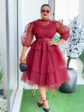 Plus Size Women's African Fashion Mesh Dress