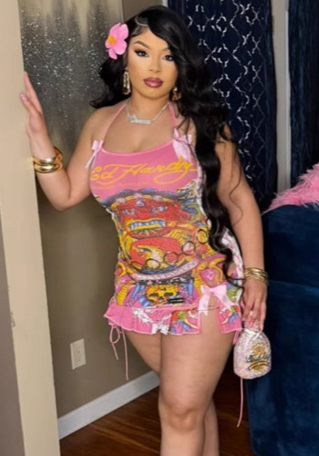 Sexy Tie Halter Neck Bodycon Dress