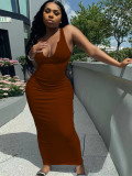 Women's U-Neck Halter Neck Tight Fitting Dress