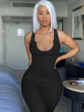 Women's U-Neck Halter Neck Tight Fitting Dress