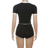 Women Style printed Crop Top and shorts two-piece set