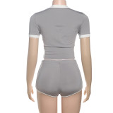 Women Style printed Crop Top and shorts two-piece set