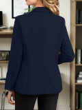 Women Solid Turndown Collar Elegant Career Button Casual Blazer