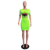Women Casual sequin sleeve patch Bodycon Dress