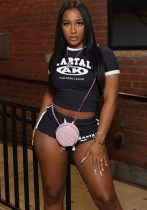Women Style printed Crop Top and shorts two-piece set
