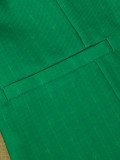 Women Solid Turndown Collar Blazer
