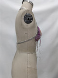 Multi-Color Beaded Halter Neck Layered Strapless Bralette