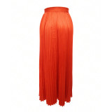 Pleated Solid Color Plus Size Skirt