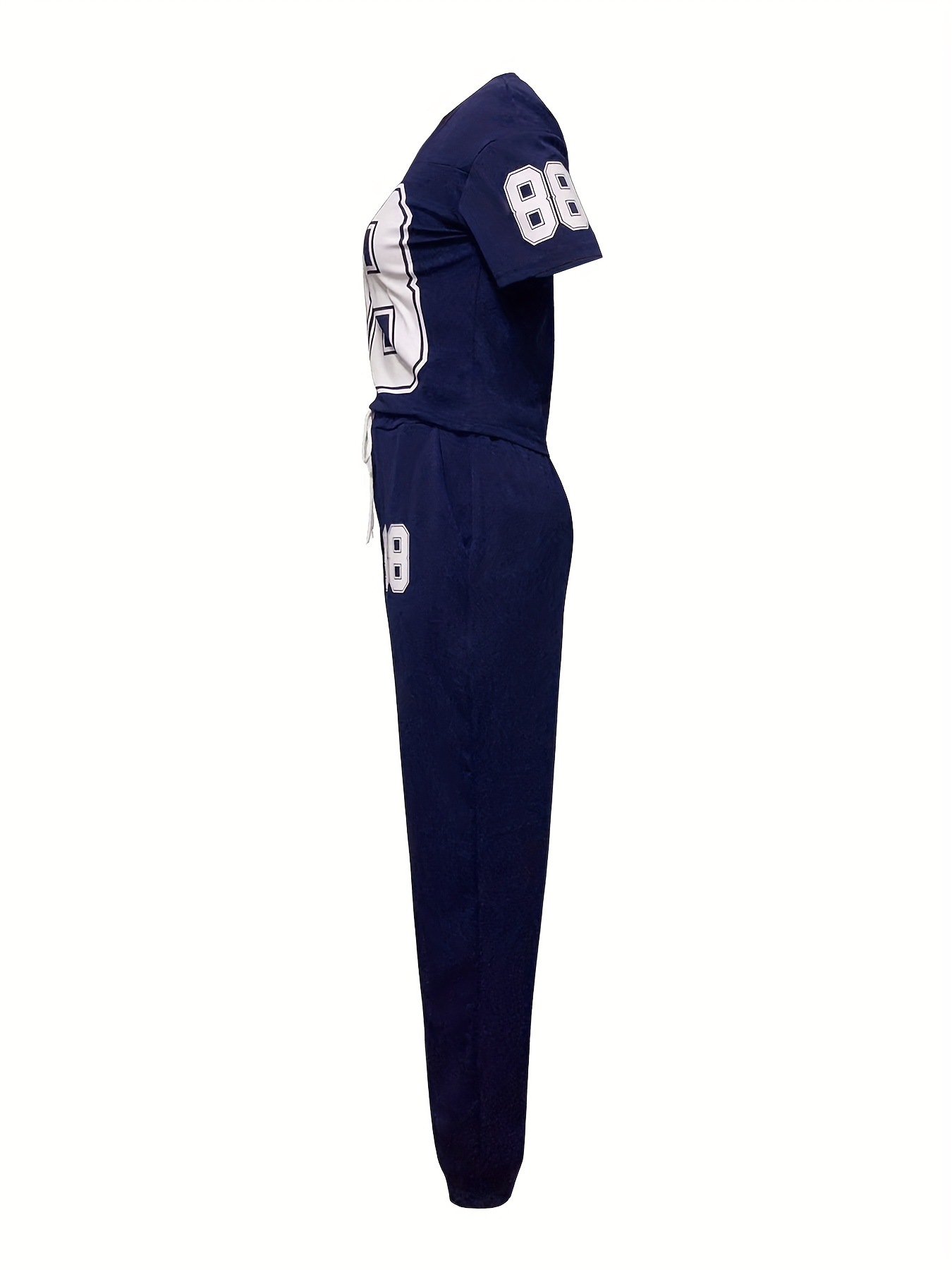 Casual Sporty Print Short-Sleeve Two Piece Pants Set