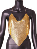 Sexy Club Halter Neck Strap Low Back Crop Top