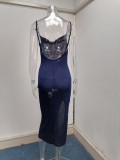Spring Chic Slit Strap Sexy Midi Dress