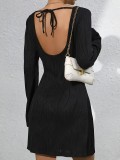 Autumn Trendy Low Back Lace-Up Women's Elegant Dress