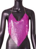 Sexy Club Halter Neck Strap Low Back Crop Top