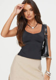Sexy Low Back Slit Strap Top