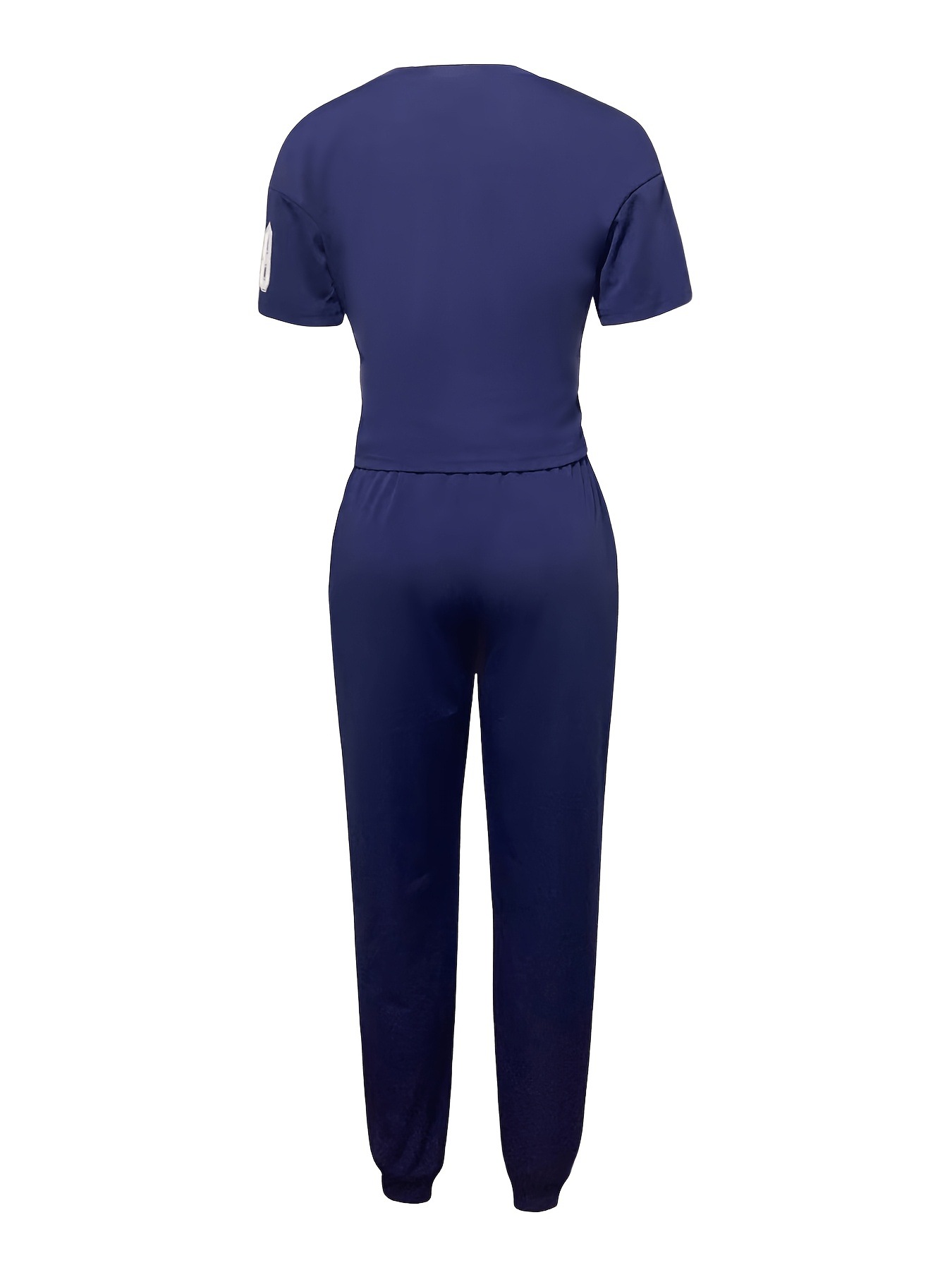 Casual Sporty Print Short-Sleeve Two Piece Pants Set