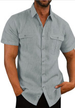 Men’s Linen Double-Pocket Casual Holiday Shirt Men’s Linen Double-Pocket Casual Holiday Shirt