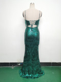 Women cross Lace-Up fishtail evening dress Formal Party evening dress