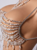 Pearl Beaded Bra Sexy Fringe Bikini Body Chain