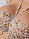Pearl Beaded Bra Sexy Fringe Bikini Body Chain