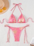 Triangle Lace-up Sexy Bikini Swimsuit