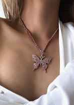 Diamond Chain Trendy Crystal Butterfly Necklace
