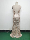 Women cross Lace-Up fishtail evening dress Formal Party evening dress