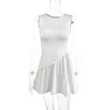 Summer Elegant Round Neck Floral Short Dress